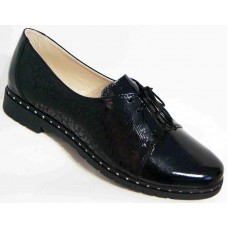 Туфли женские кожаные большие размеры черные 0025МД